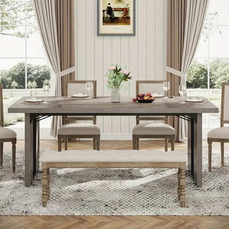 Rectangular Dining Table Rustic - NNETMLT - Furniture