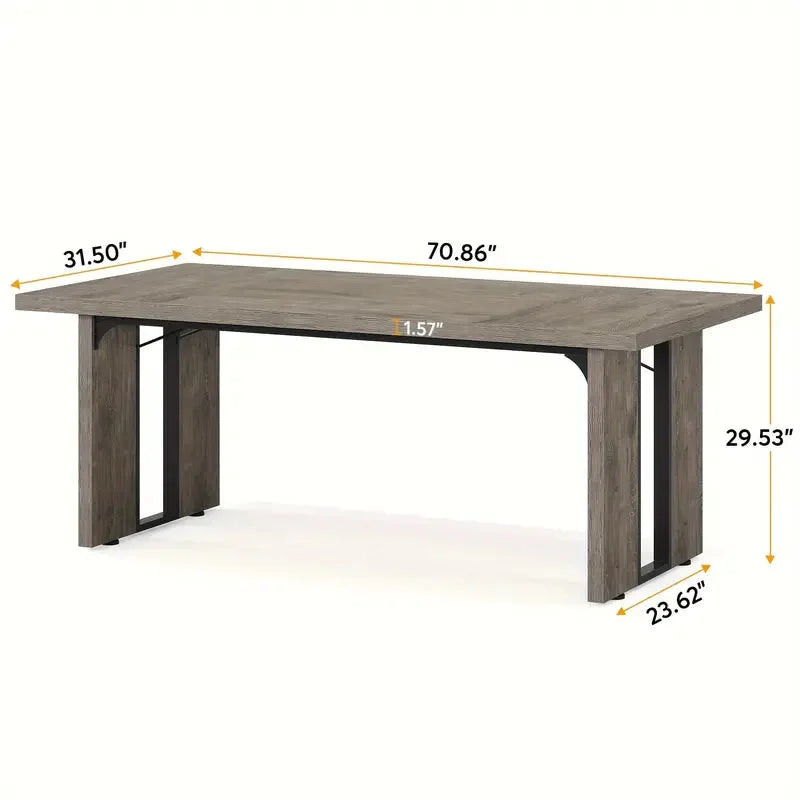 Rectangular Dining Table Rustic - NNETMLT - Furniture