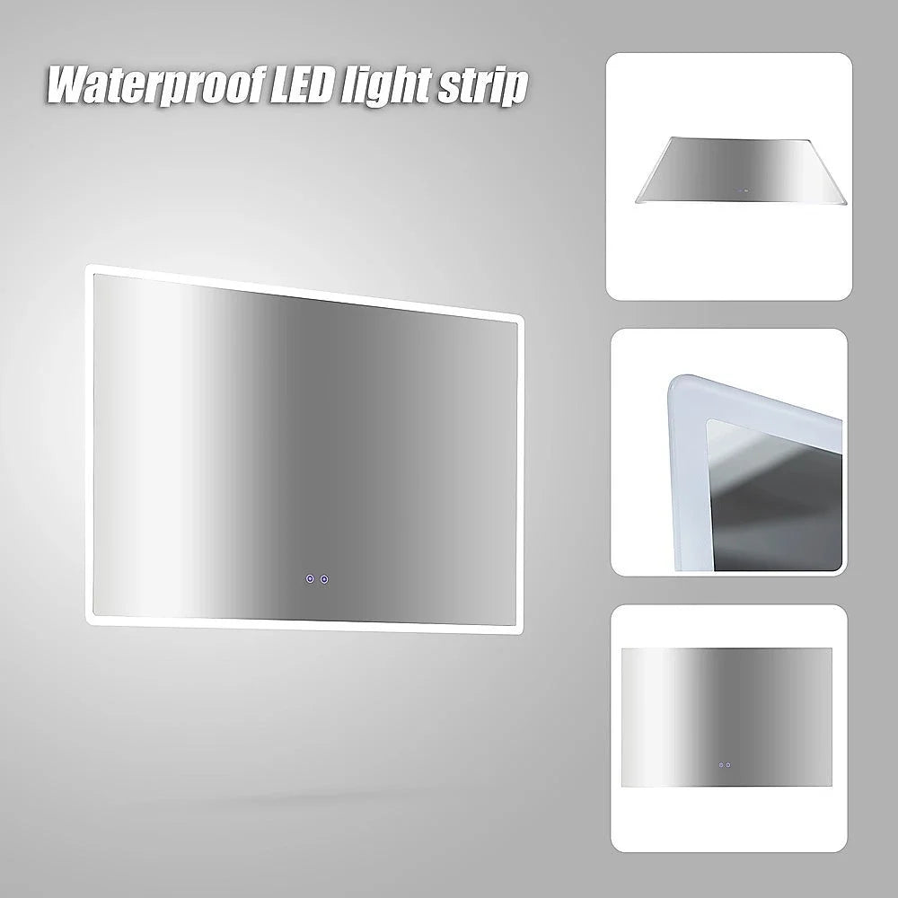 Rectangular Mirror LED Anti-Fog Illuminated Bathroom Living