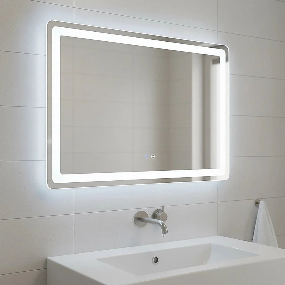 Rectangular Mirror LED Anti-Fog Illuminated Bathroom Living