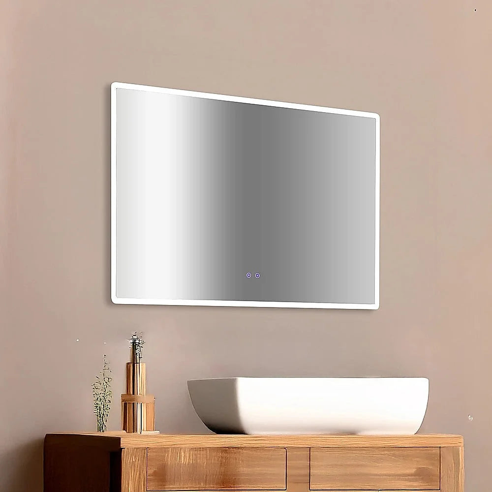 Rectangular Mirror LED Anti-Fog Illuminated Bathroom Living