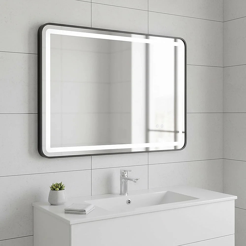 Rectangular Mirror LED Anti-Fog Illuminated Bathroom Living
