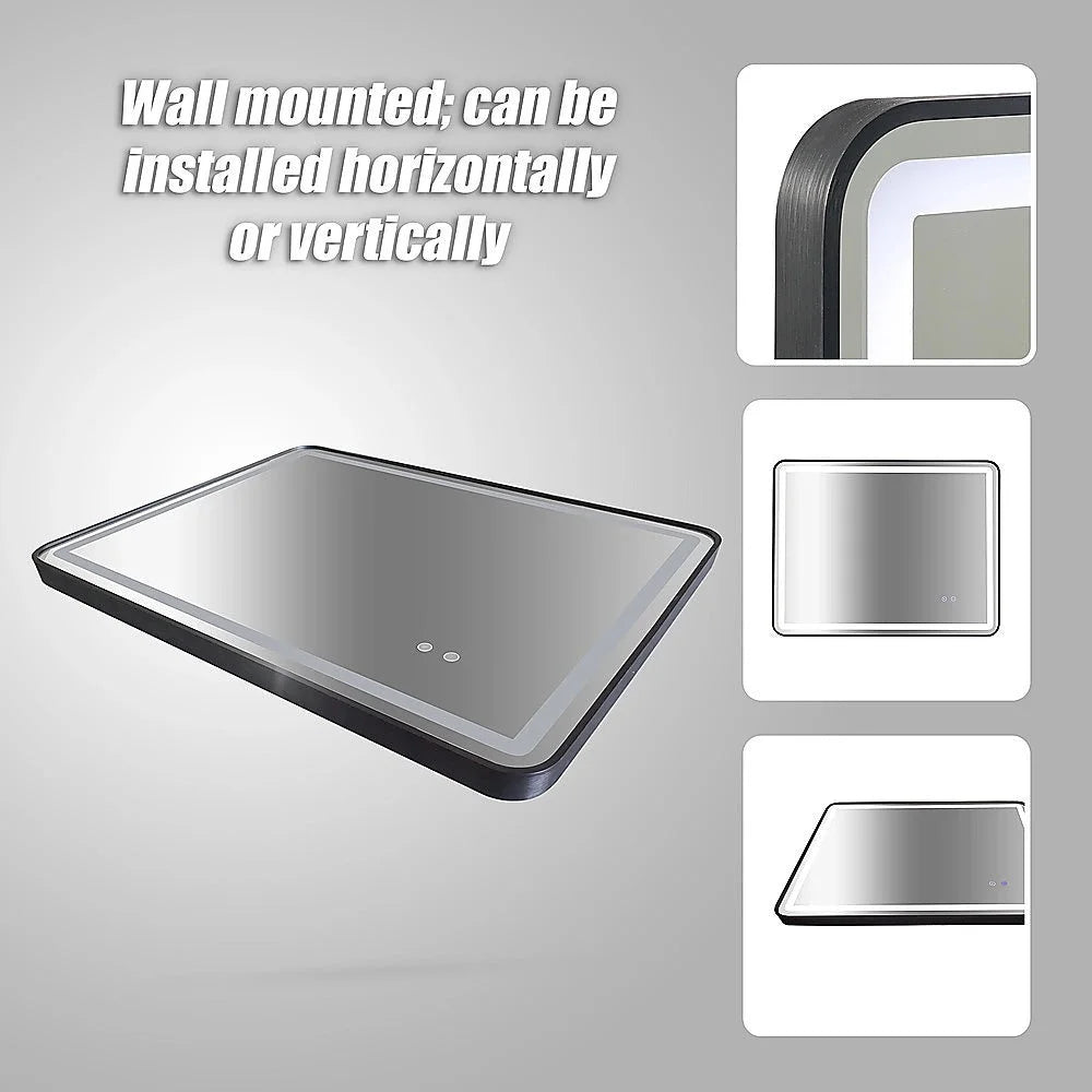 Rectangular Mirror LED Anti-Fog Illuminated Bathroom Living