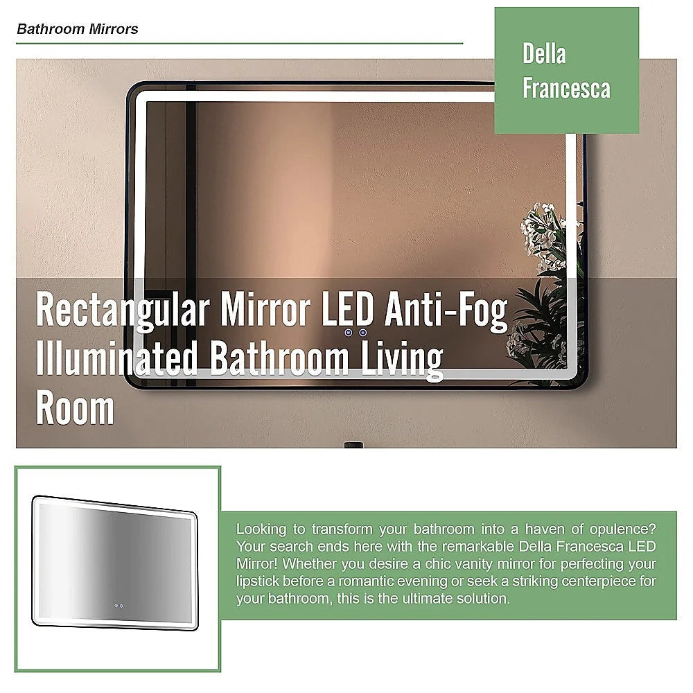 Rectangular mirror LED with attachment points and product body