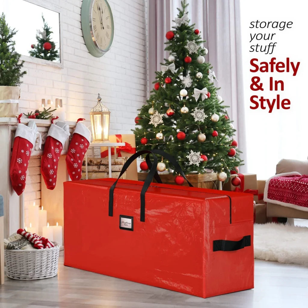 Red 122*34*51CM Durable Dustproof Christmas Tree Storage