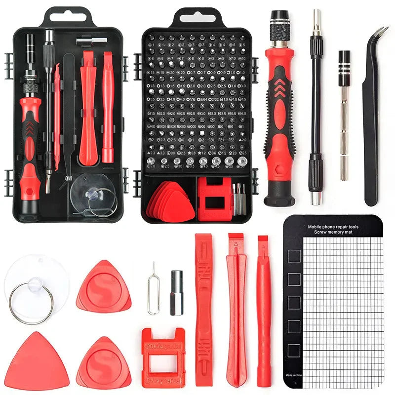 Red 122-in-1 Precision Screwdriver Tool Kit for Electronics
