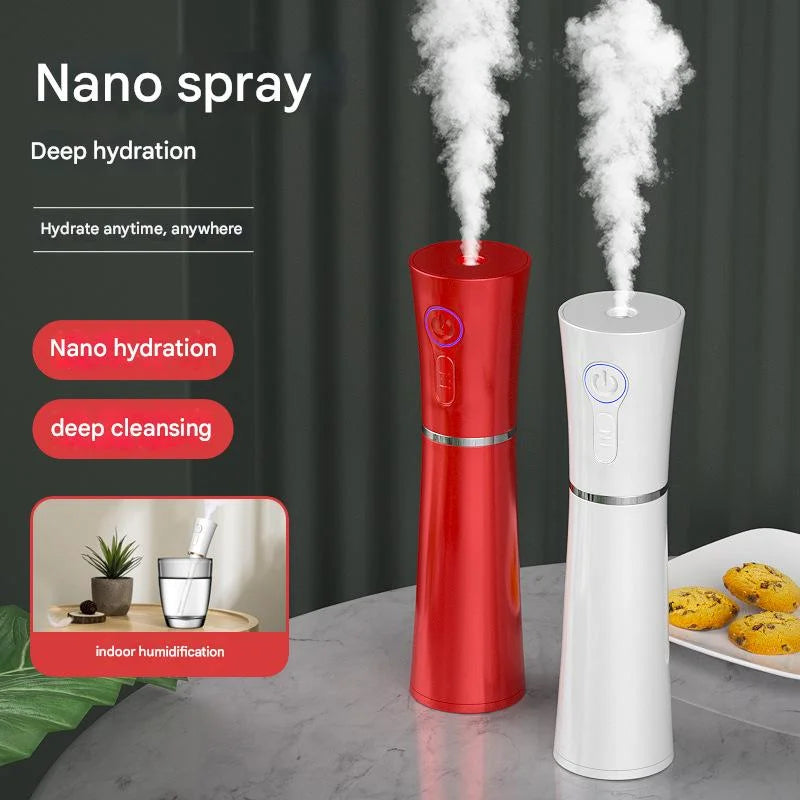 Red 2 in 1 Cool Mist Humidifier and Facial Moisturizer