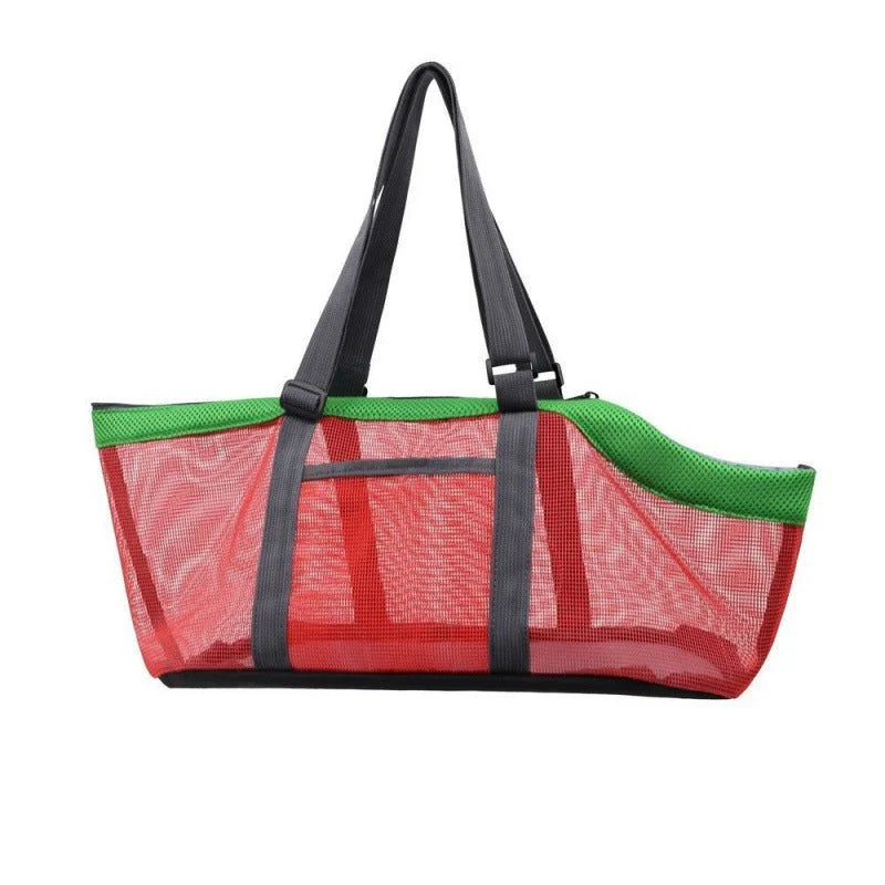 Red And Grey Lightweight Breathable Mesh Pet Carrier