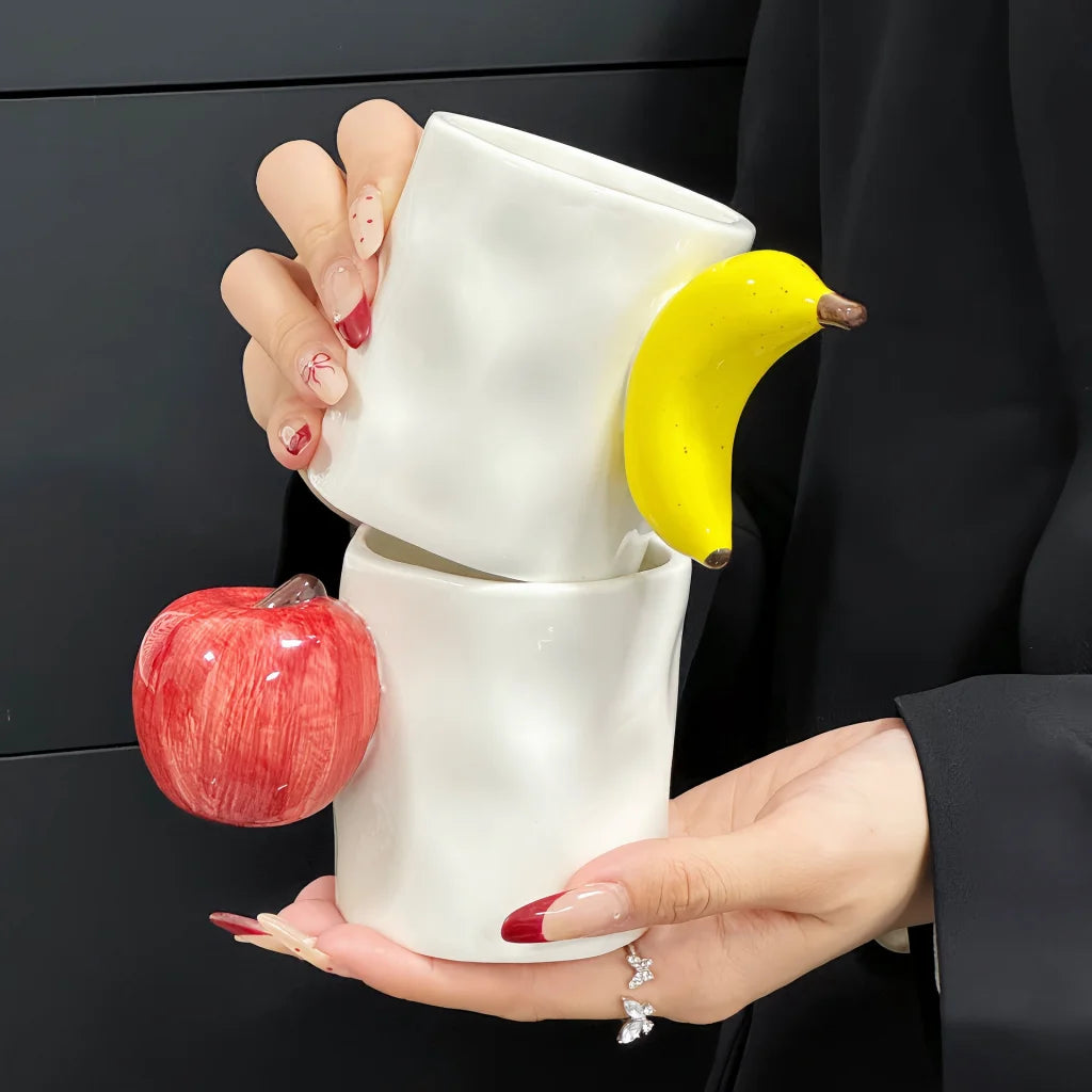 Red Apple Creative Fruit Ceramic Mug – Adorable Handle