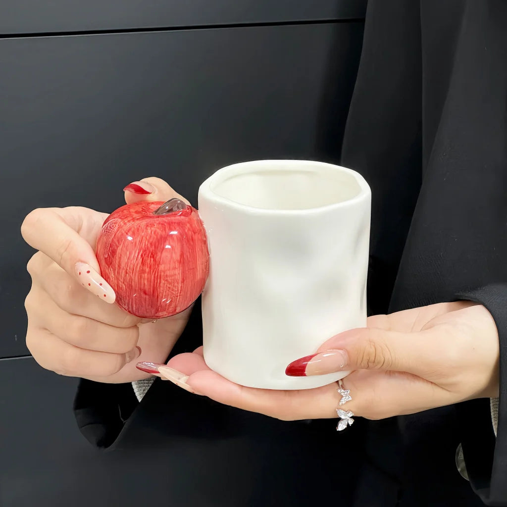 Red Apple Creative Fruit Ceramic Mug Adorable Handle