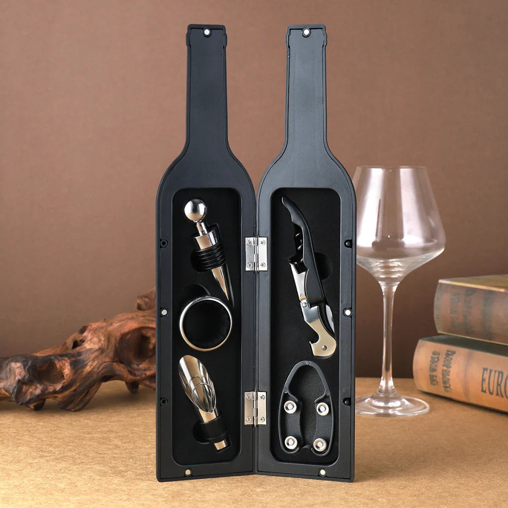 Red Closure Creative Wine Accessories Set – 5-Piece