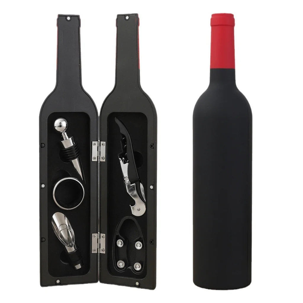 Red Closure Creative Wine Accessories Set – 5-Piece
