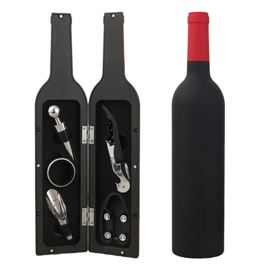 Red Closure Creative Wine Accessories Set – 5-Piece