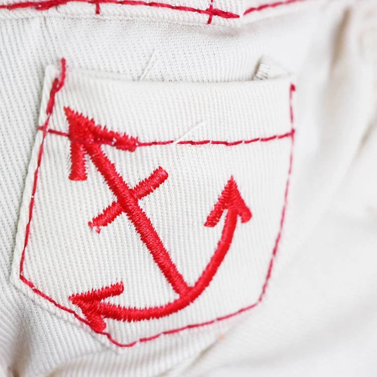 Red Cute Sailor Dog Outfit - Striped Shirt & Anchor