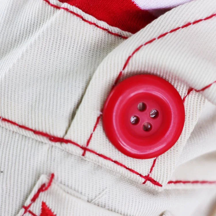 Red Cute Sailor Dog Outfit - Striped Shirt & Anchor