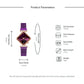 Red Diamond Dial Quartz Watch & Bracelet Set for Women