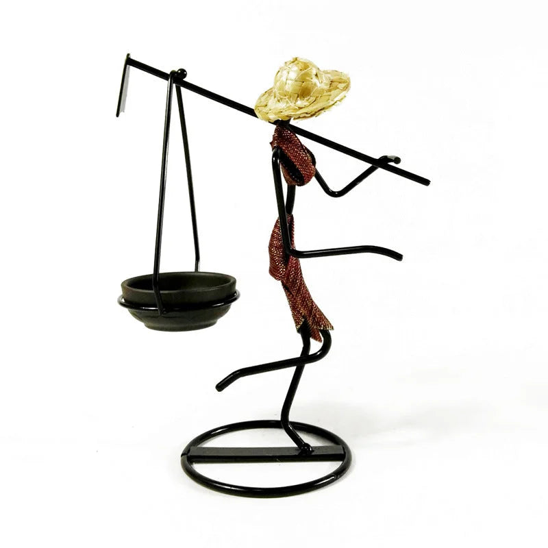 Red Dress Modern Iron Art Candle Holder - Stylish