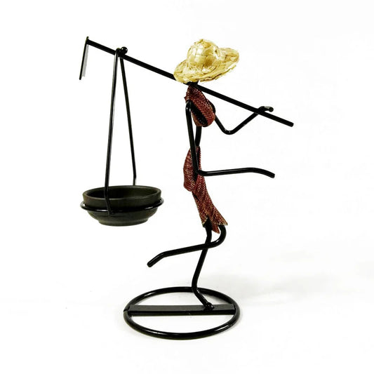 Red Dress Modern Iron Art Candle Holder - Stylish