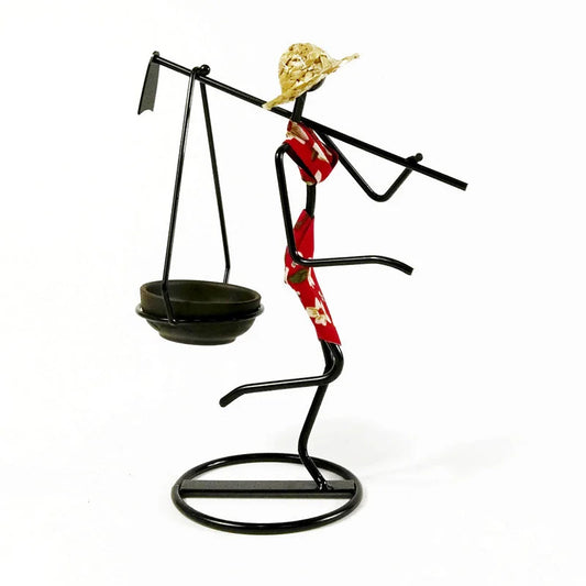 Red Dress Modern Iron Art Candle Holder - Stylish