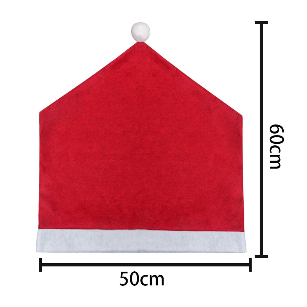 Red Festive Santa Hat Dining Chair Covers - Set of 8