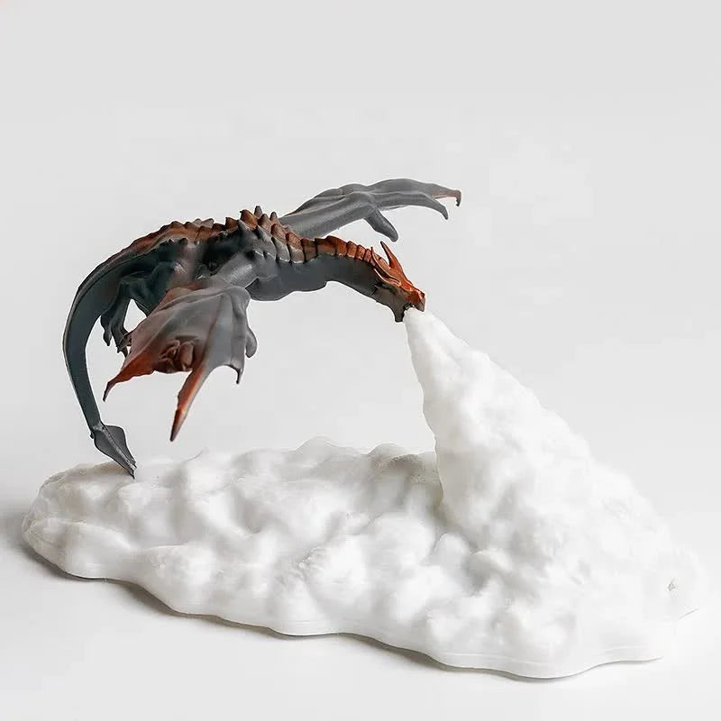 Red Fire Dragon 3D Printed LED Dragon Flame Night Light –