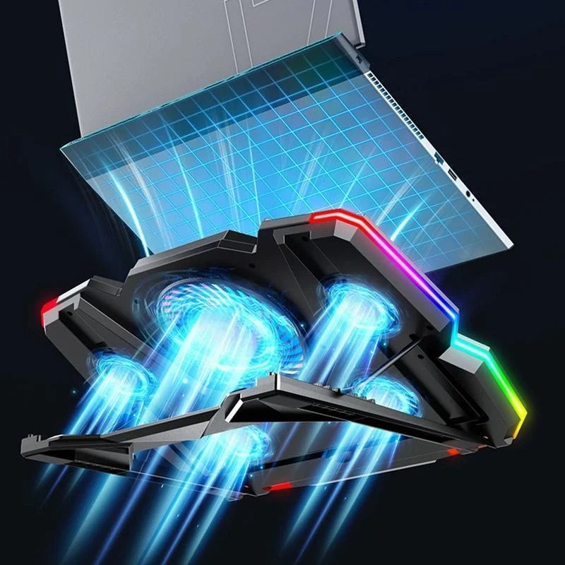 Red Gaming Laptop Cooler With 5V Speed Control