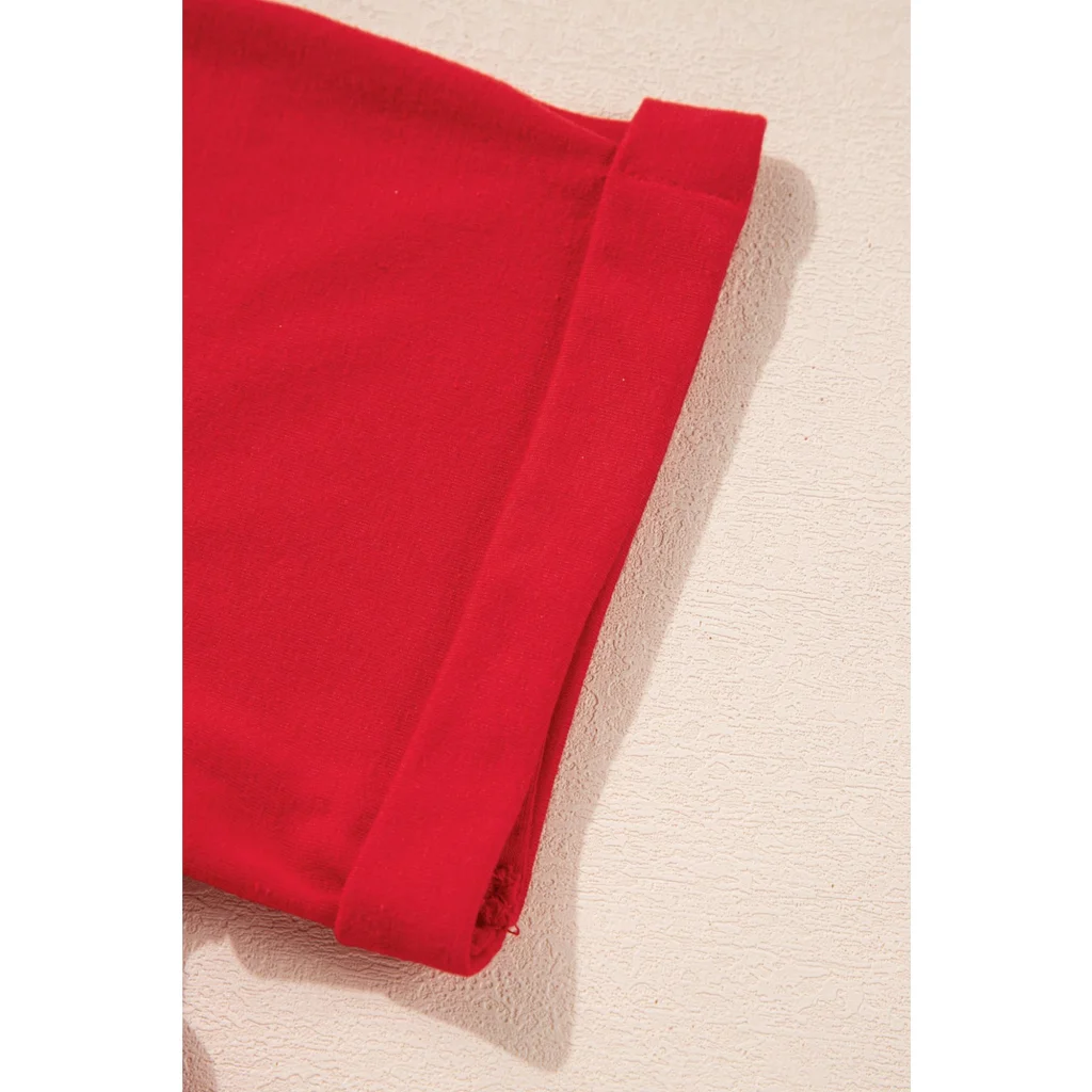 Red Merry Christmas Graphic Crewneck T Shirt - M - Fashion