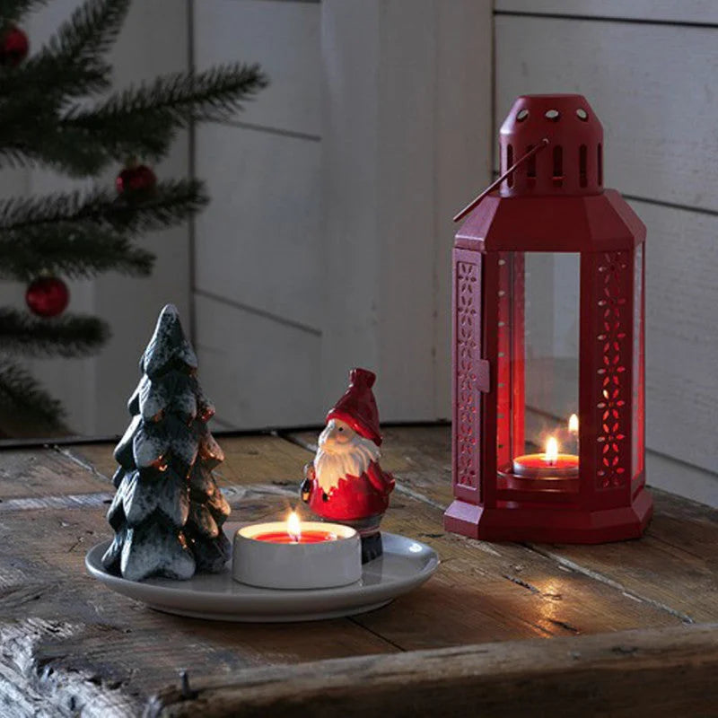Red Metal Miners Lantern 10 Pack - 21cm Summer Xmas Wedding
