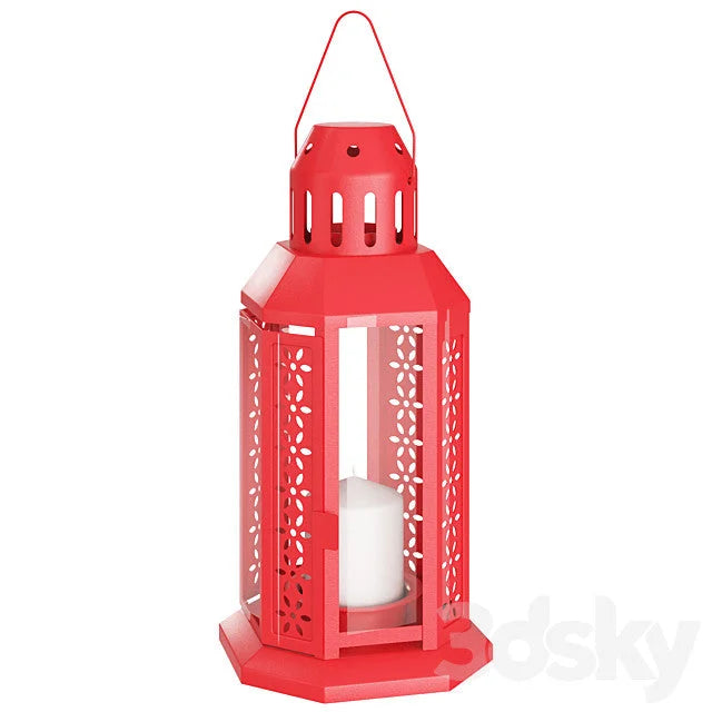Red Metal Miners Lantern 5 Pack - 21cm Summer Xmas Wedding