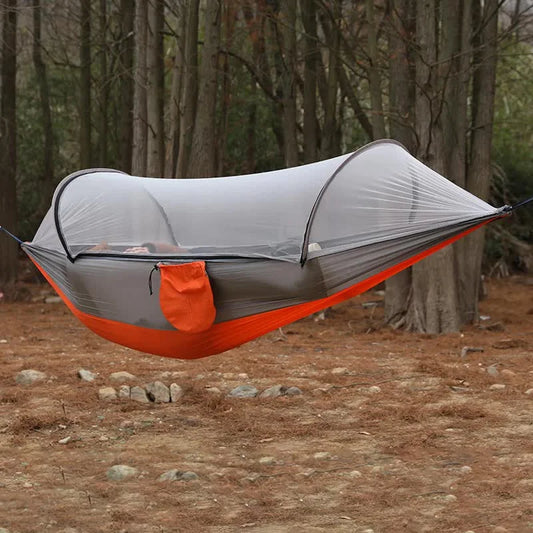 Red Outdoor Camping Hammock with Mosquito Net Anti-Tip