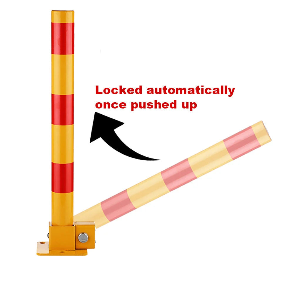 Red Parking Bollard locker Barrier Key Alike lock Fold Down