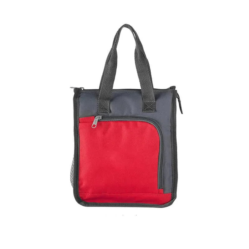 Red Portable Insulated Lunch Bag for Office Picnic