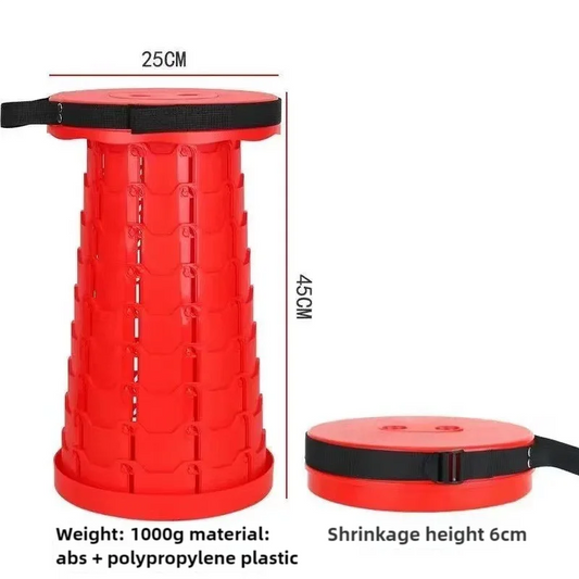 Red Portable Outdoor Telescopic Folding Stool with 100