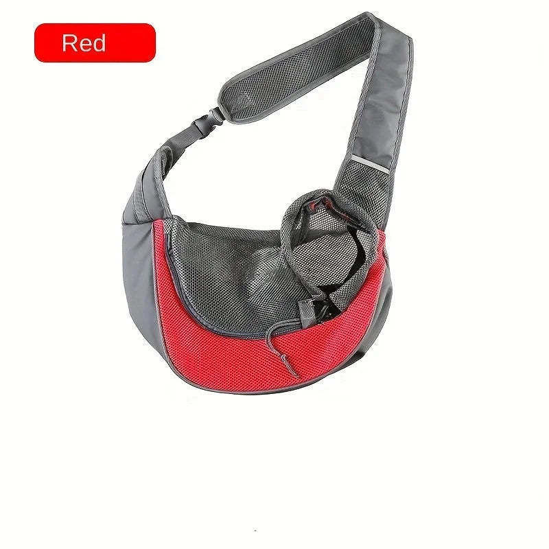 Red Portable Oxford Fabric Pet Carrier for Cats and Puppies