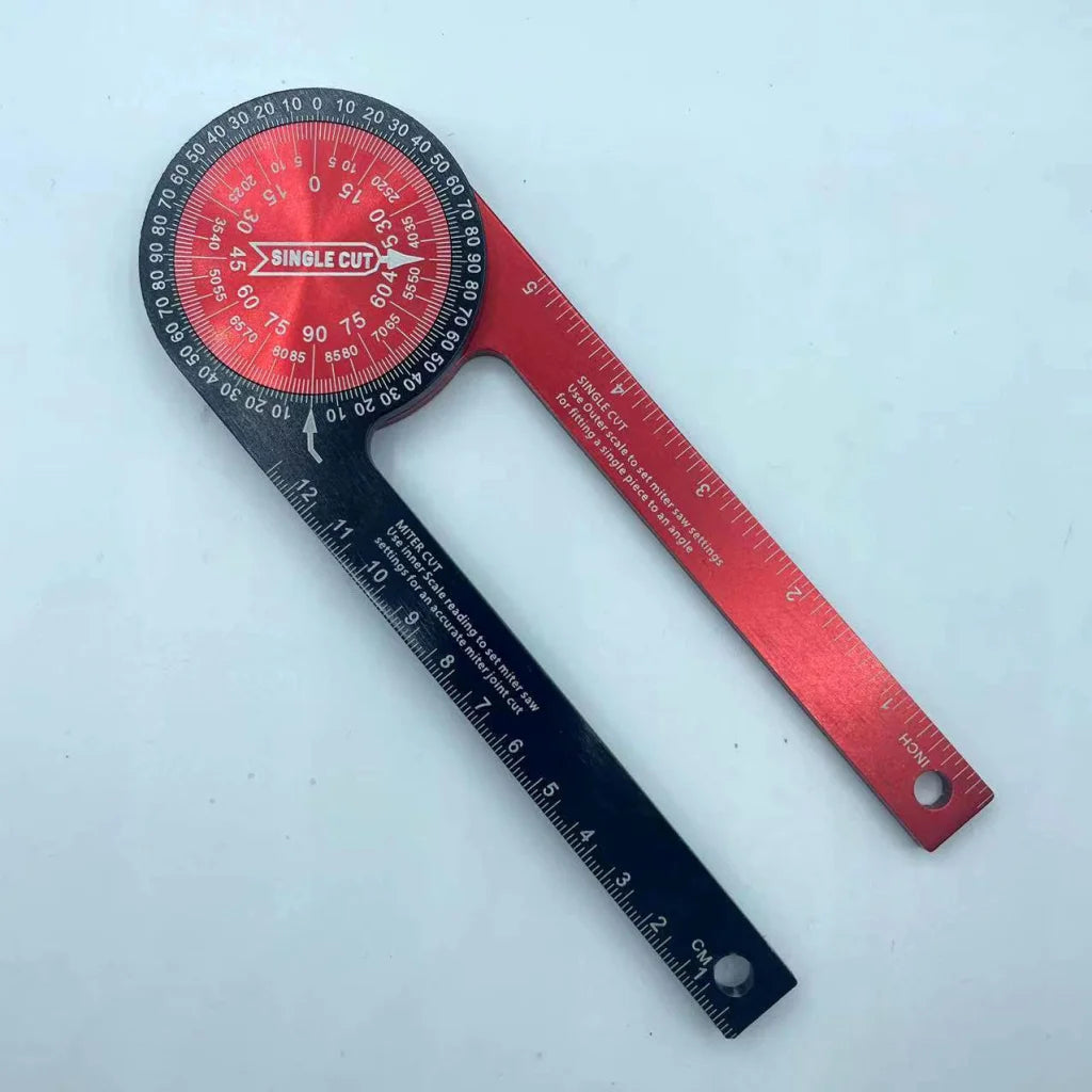 Red Precision 360-Degree Miter Saw Protractor - Aluminum