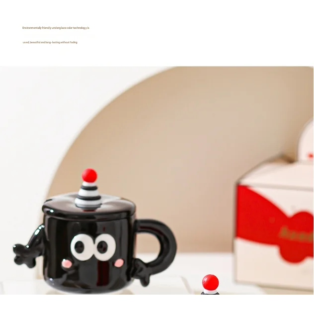 Red Quirky Ceramic Couples Mug Set - Fun and Unique Gift
