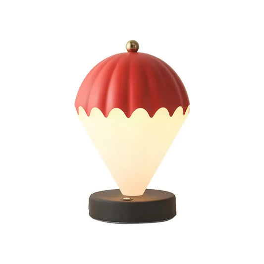 Red Rechargeable Hot Air Balloon LED Touch Lamp - 3-Color