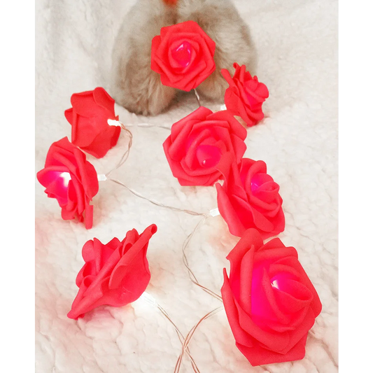 Red Rose Battery String Fairy Light - Party Night Wedding