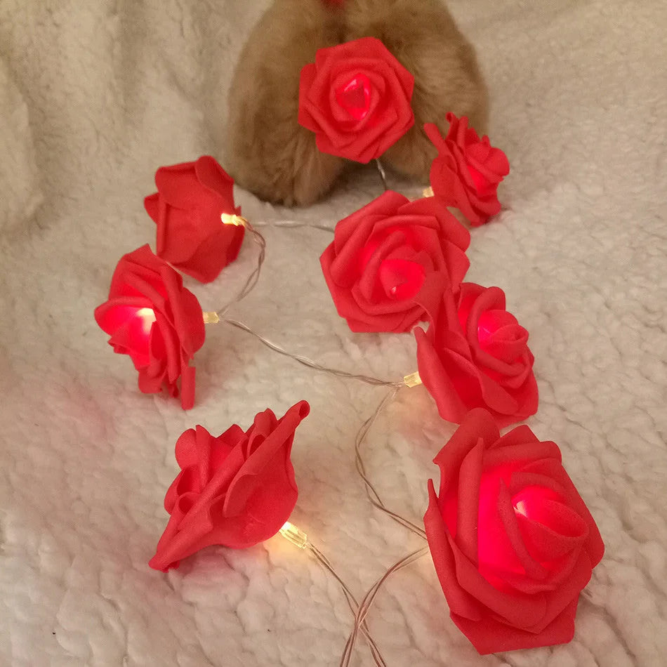Red Rose Battery String Fairy Light - Party Night Wedding