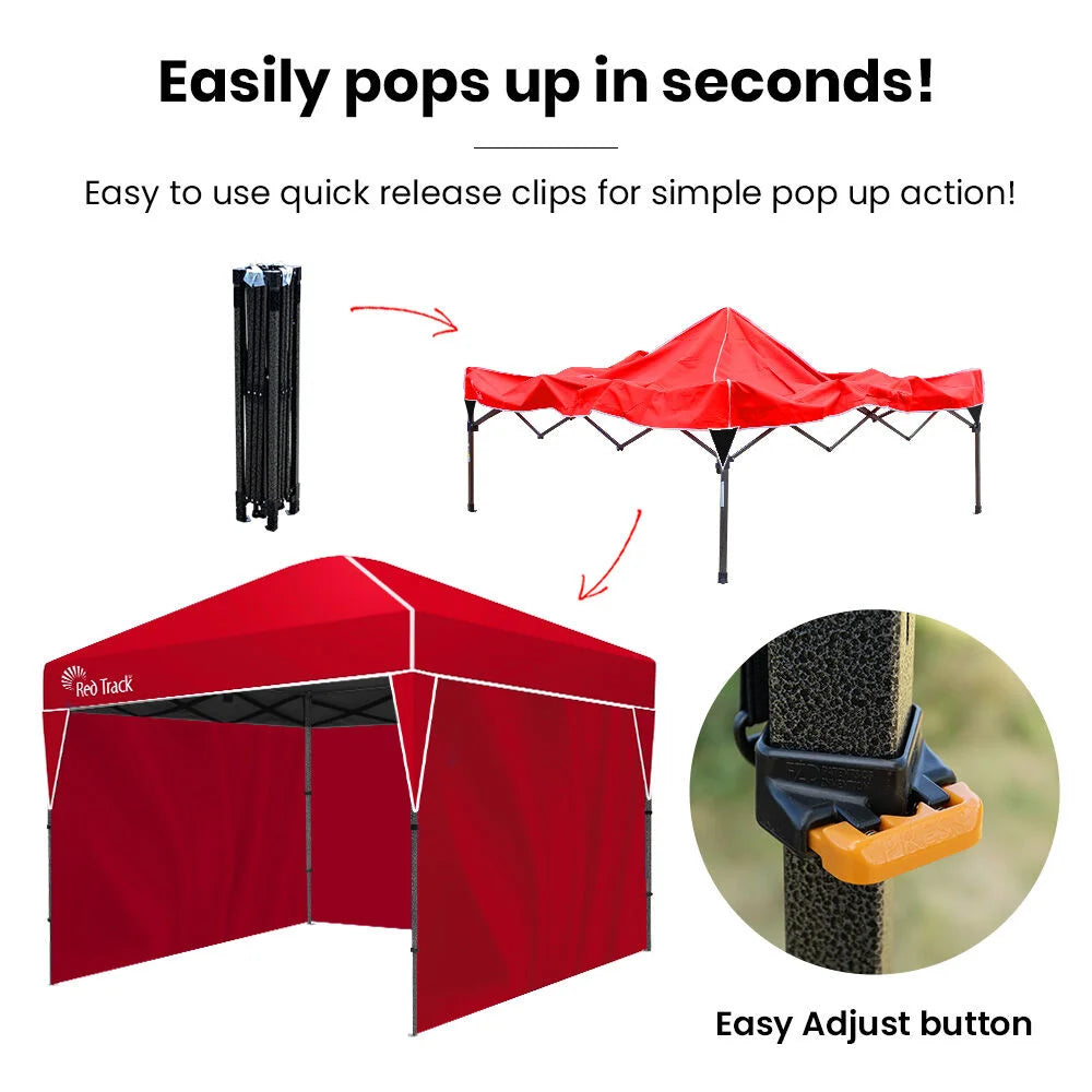 RED TRACK 3.6x2.2m Ultra Compact Folding Gazebo Walls Carry