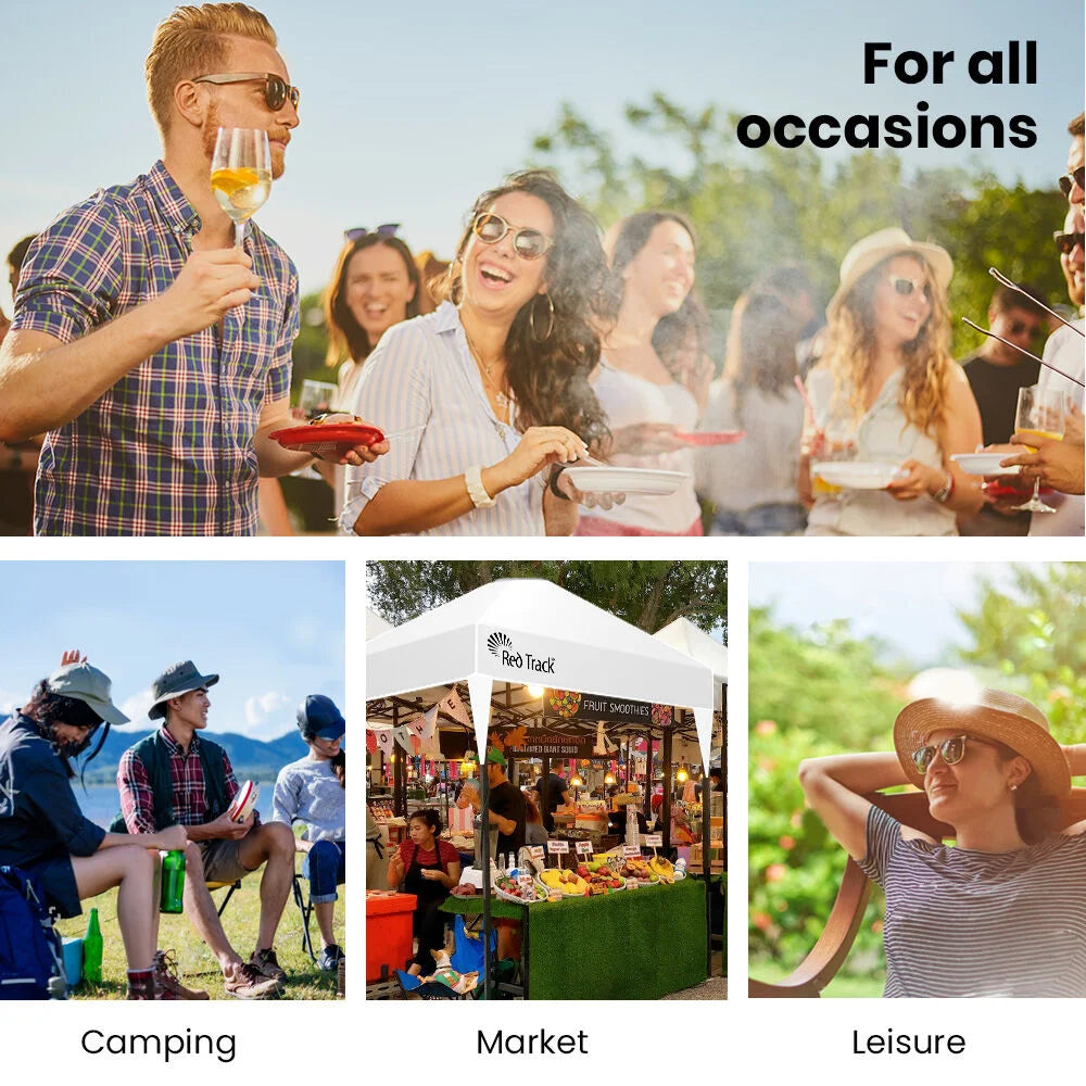 RED TRACK 3.6x2.2m Ultra Compact Folding Gazebo Walls Carry