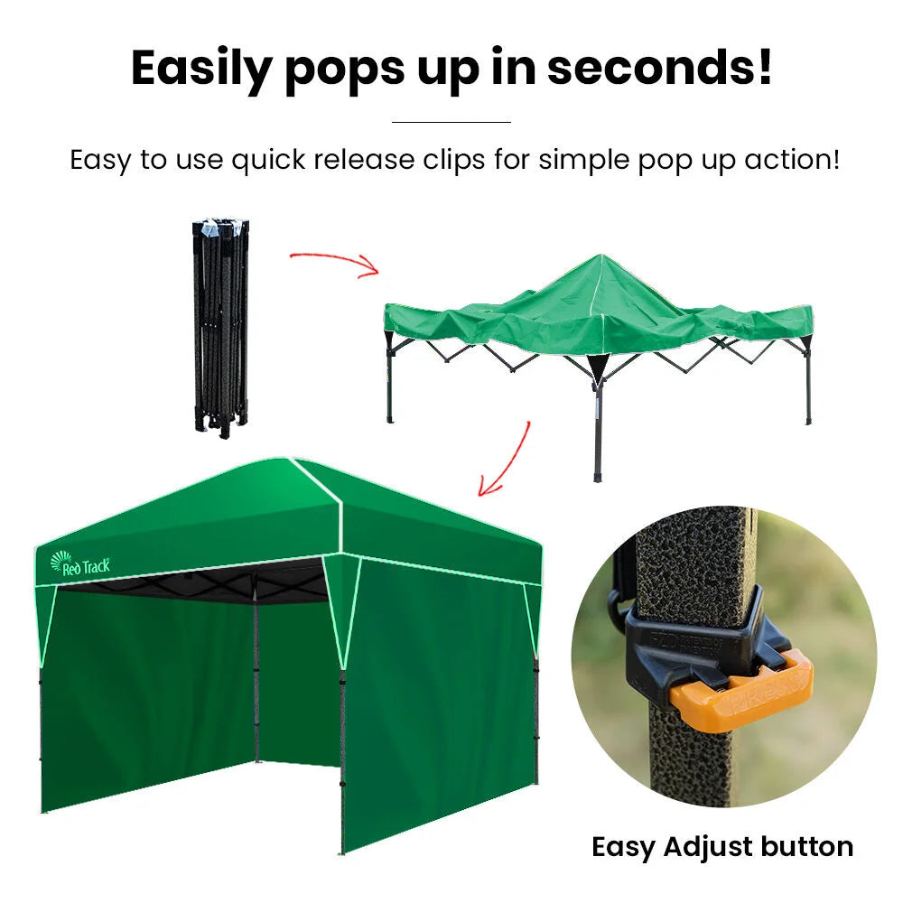 RED TRACK 3.6x2.2m Ultra Compact Folding Gazebo Walls Carry