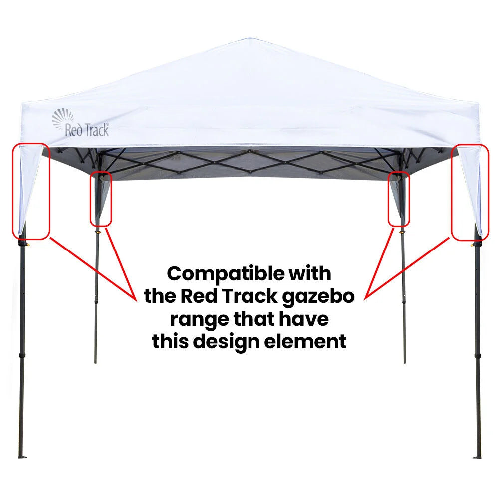 RED TRACK 3x Side Walls for 3x3m Gazebo White - Home &