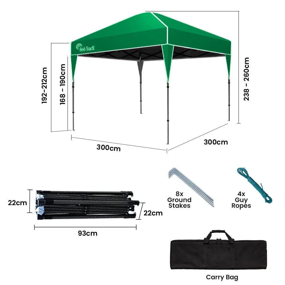 RED TRACK 3x3m Ultra Compact Folding Gazebo Carry bag