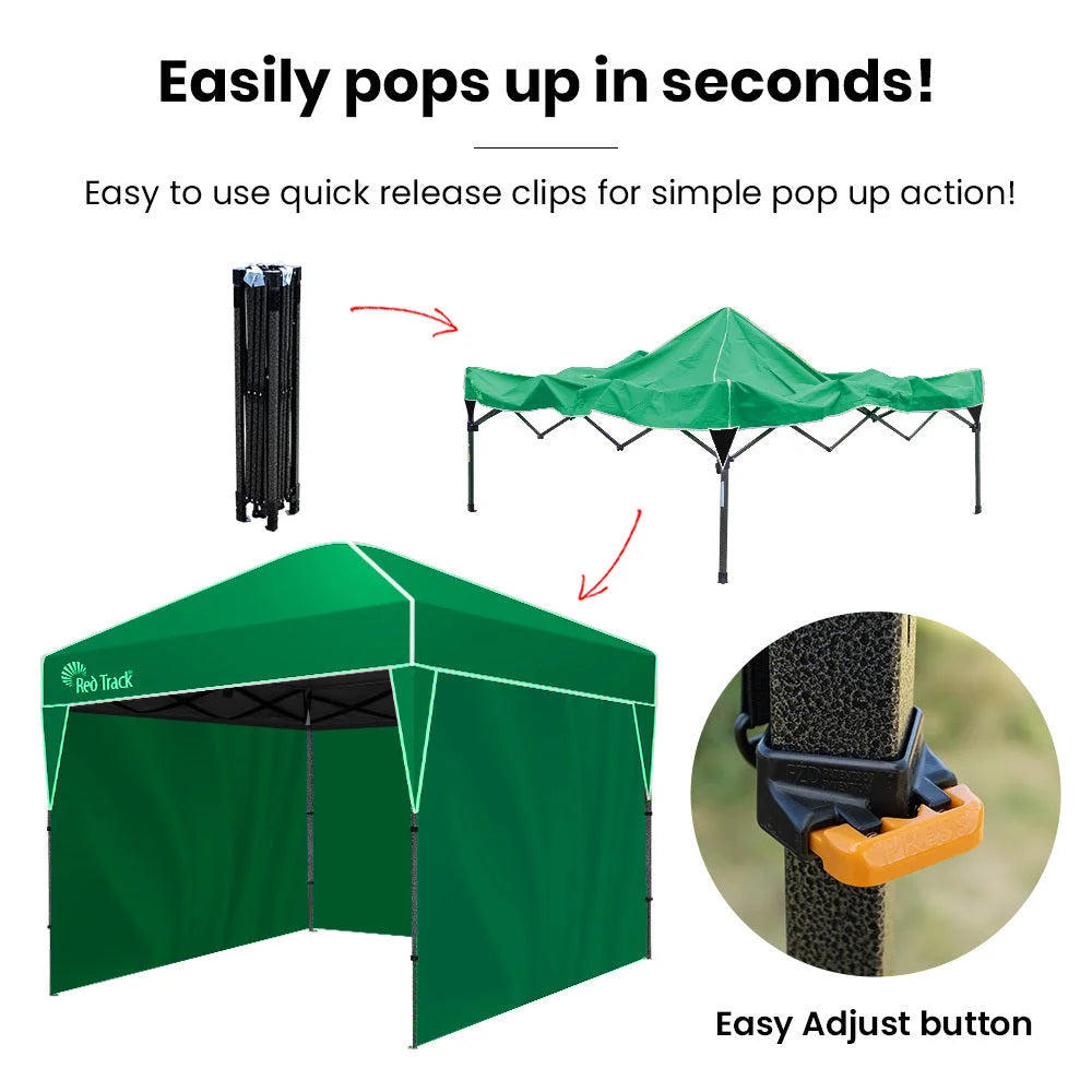 RED TRACK 3x3m Ultra Compact Folding Gazebo Walls Carry bag
