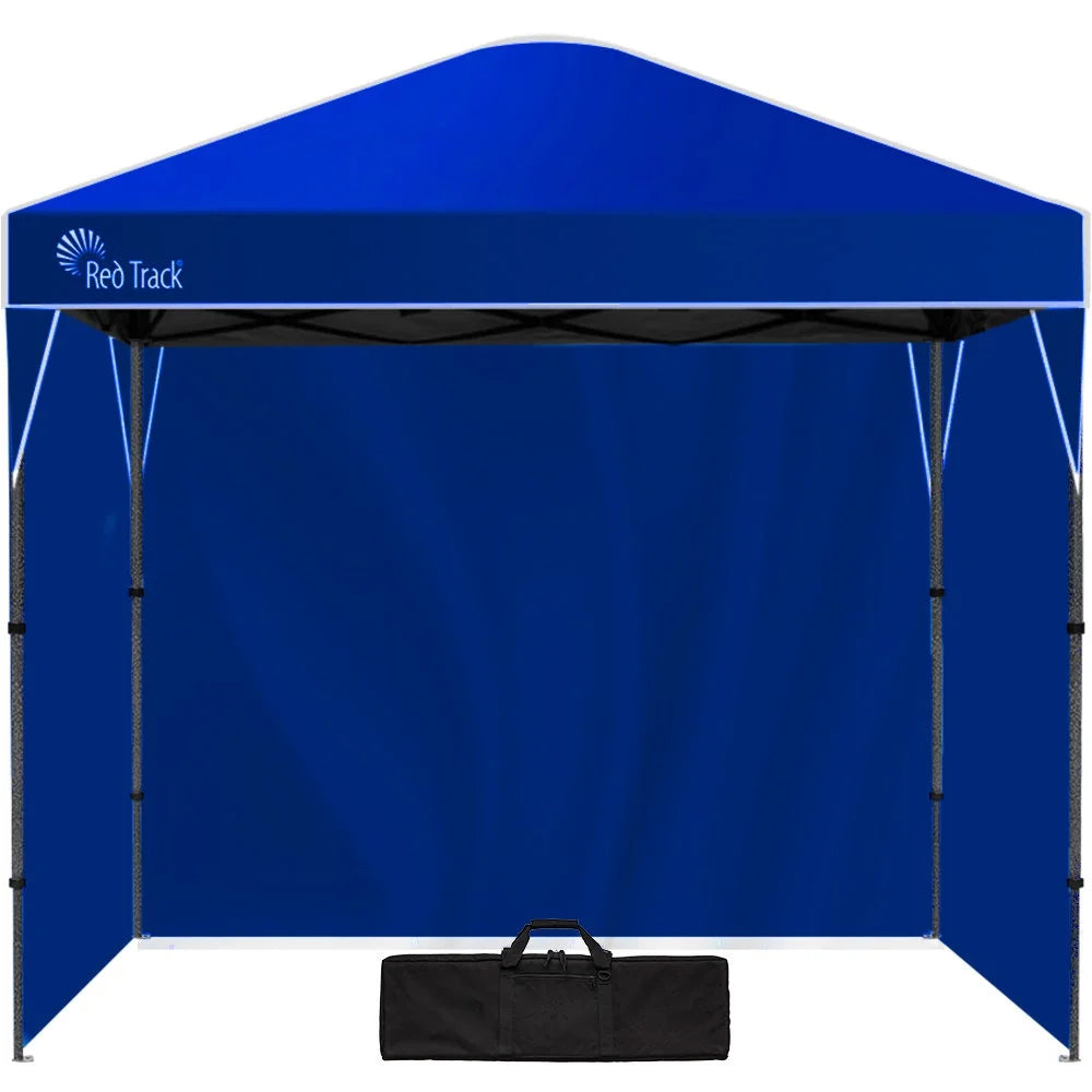 Red blue 3x3m gazebo with track ultra compact folding