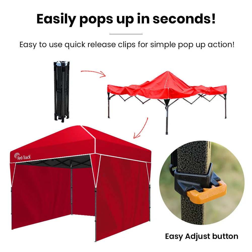 RED TRACK 3x3m Ultra Compact Folding Gazebo Walls Carry bag