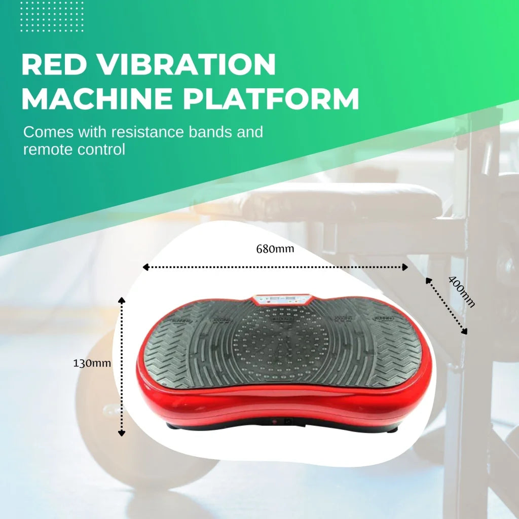 Red Vibration Machine Platform - Exercise Vibrating Plate
