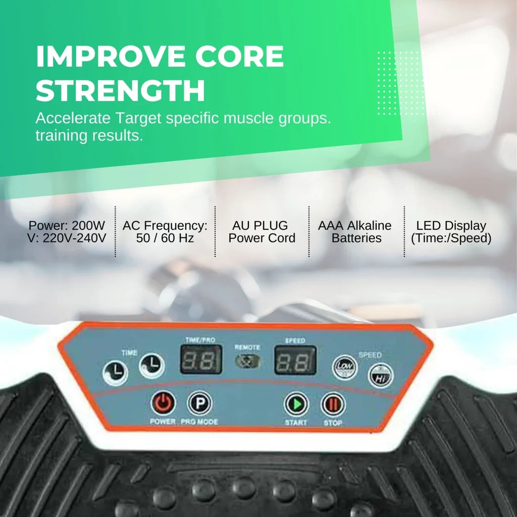 Red Vibration Machine Platform - Exercise Vibrating Plate