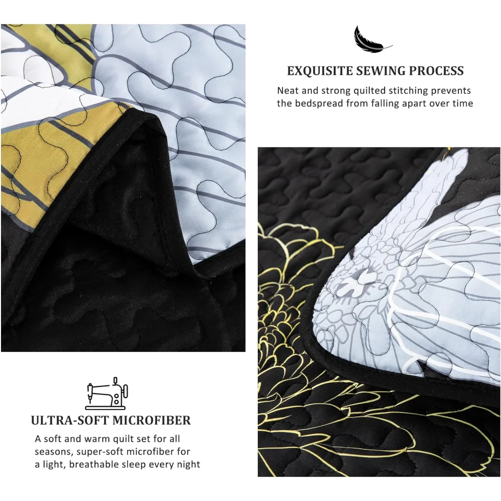 Refined Quilted Bedspread & Pillowcases Set - Perfect